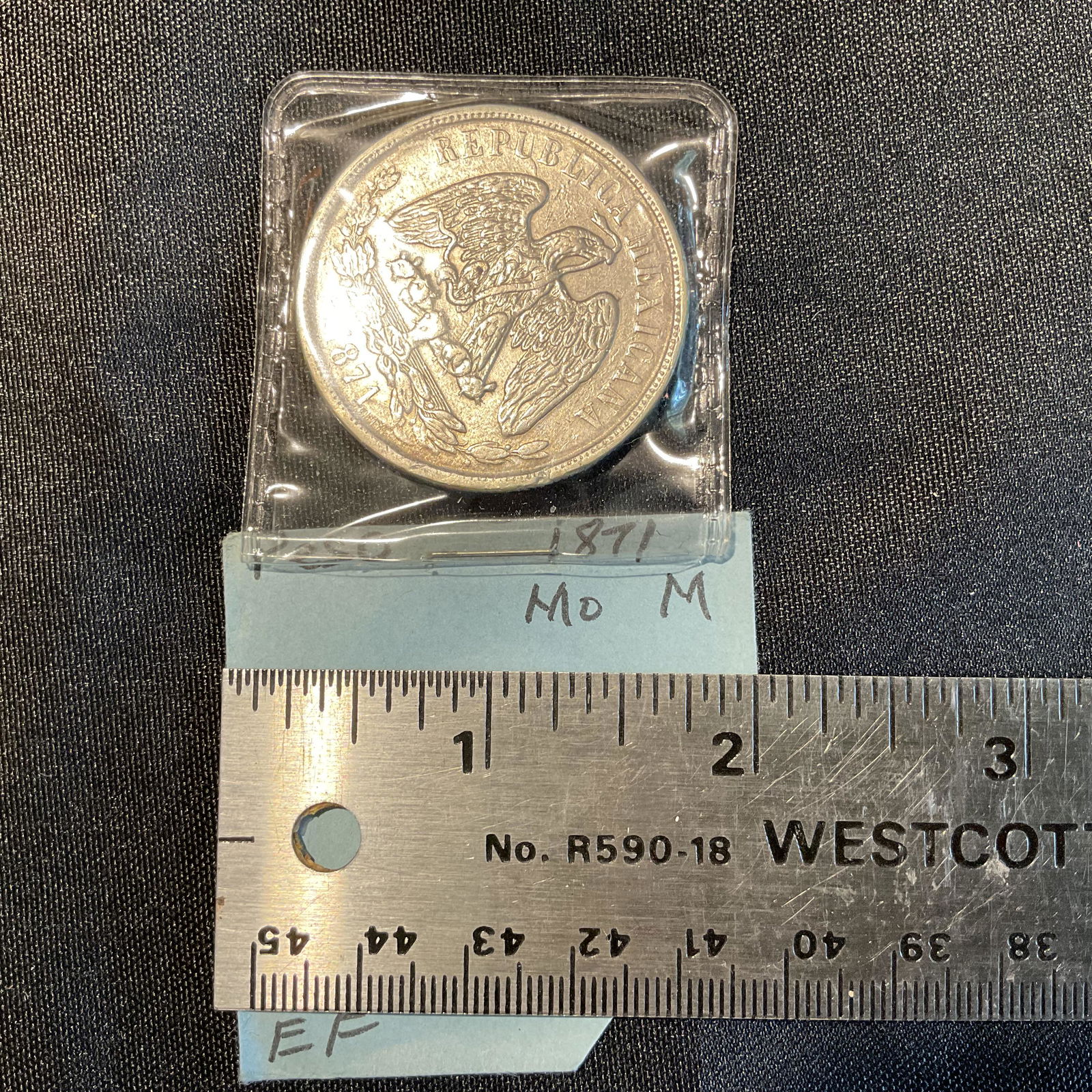 Mexico 1871 Mo M 1 Peso Silver Coin (1 of 2)