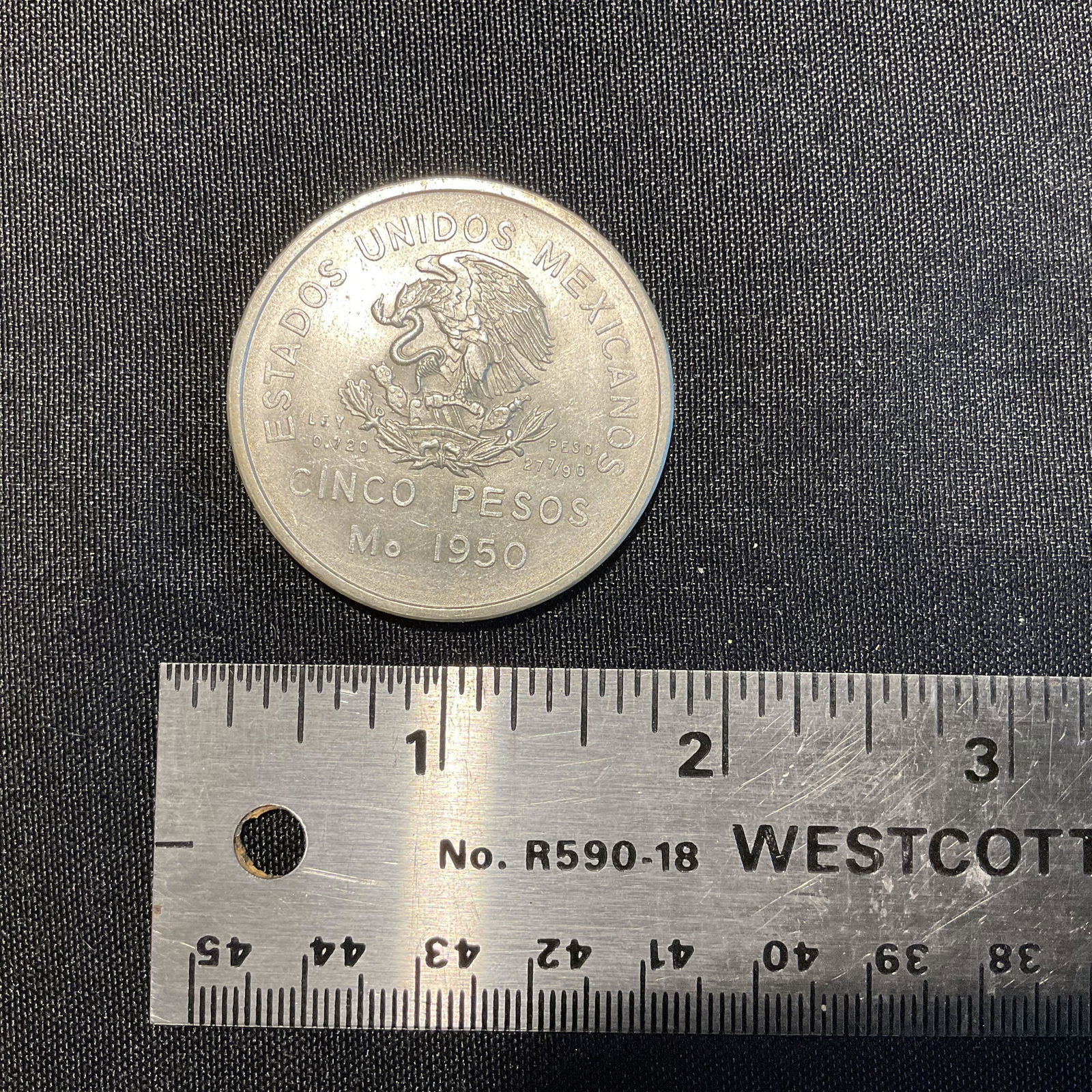 Mexico 1950 Silver Commemorative Coin Opening Southern Railway (1 of 2)