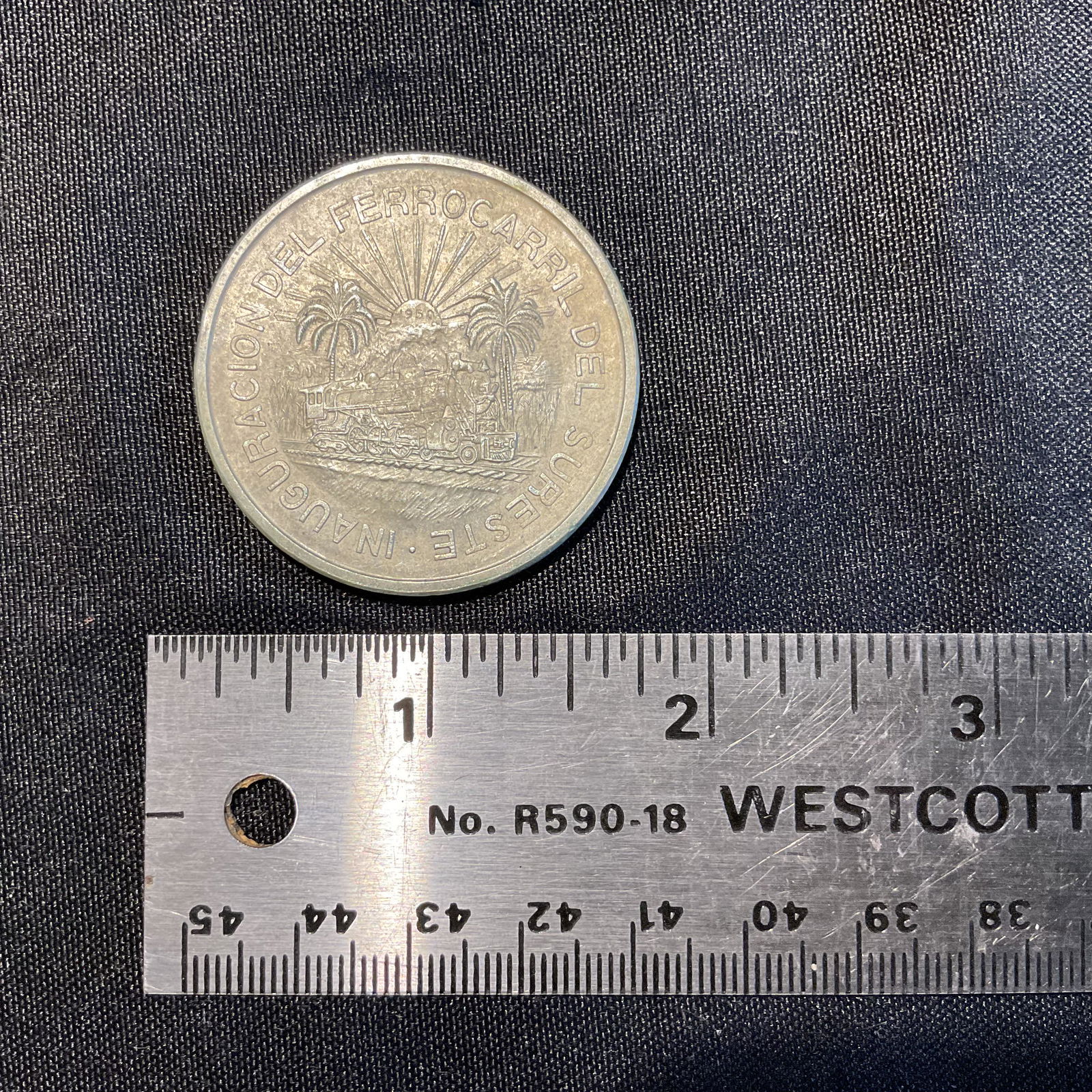 Mexico 1950 Silver Commemorative Coin Opening Southern Railway (1 of 2)