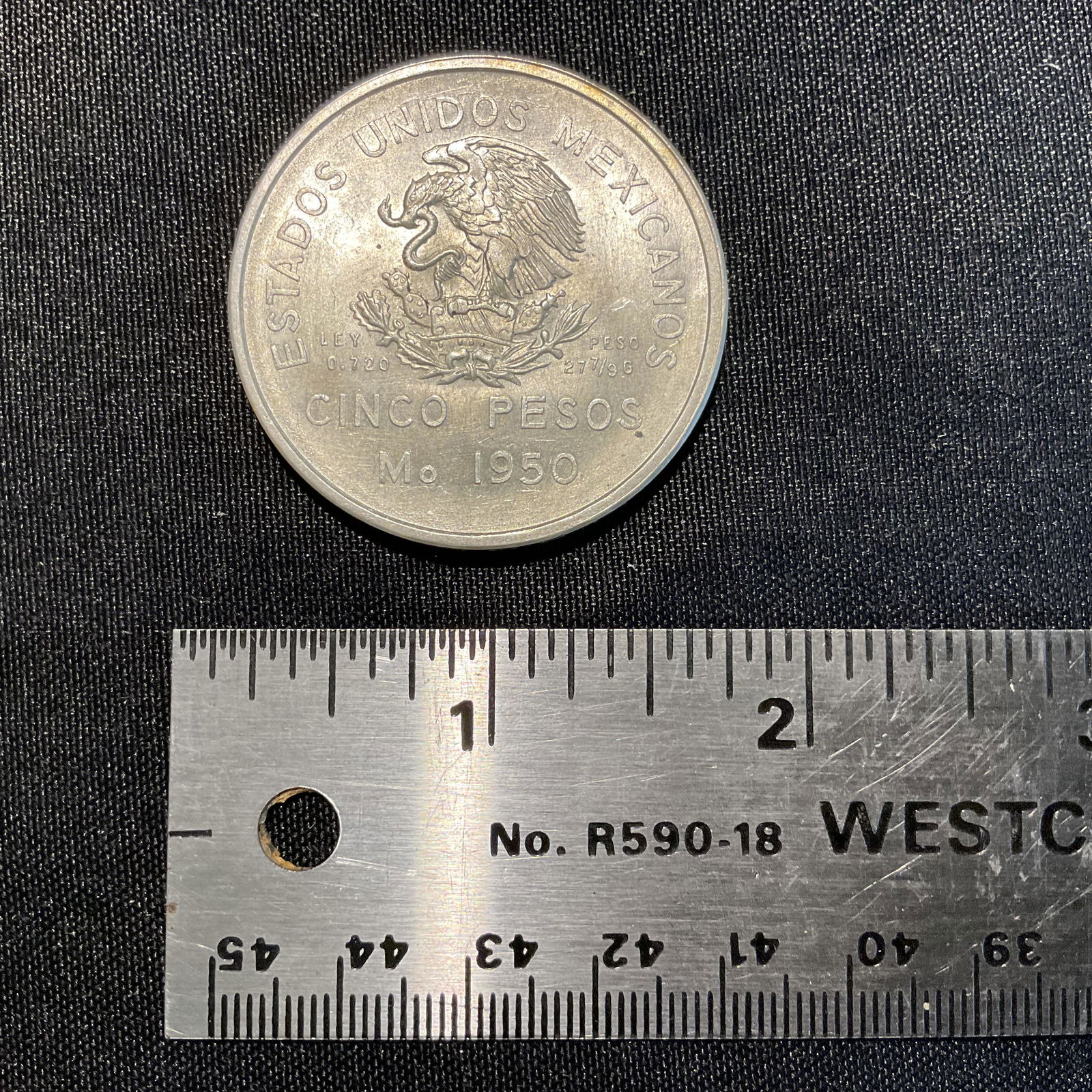 Mexico 1950 Silver Commemorative Coin Opening Southern Railway (1 of 2)