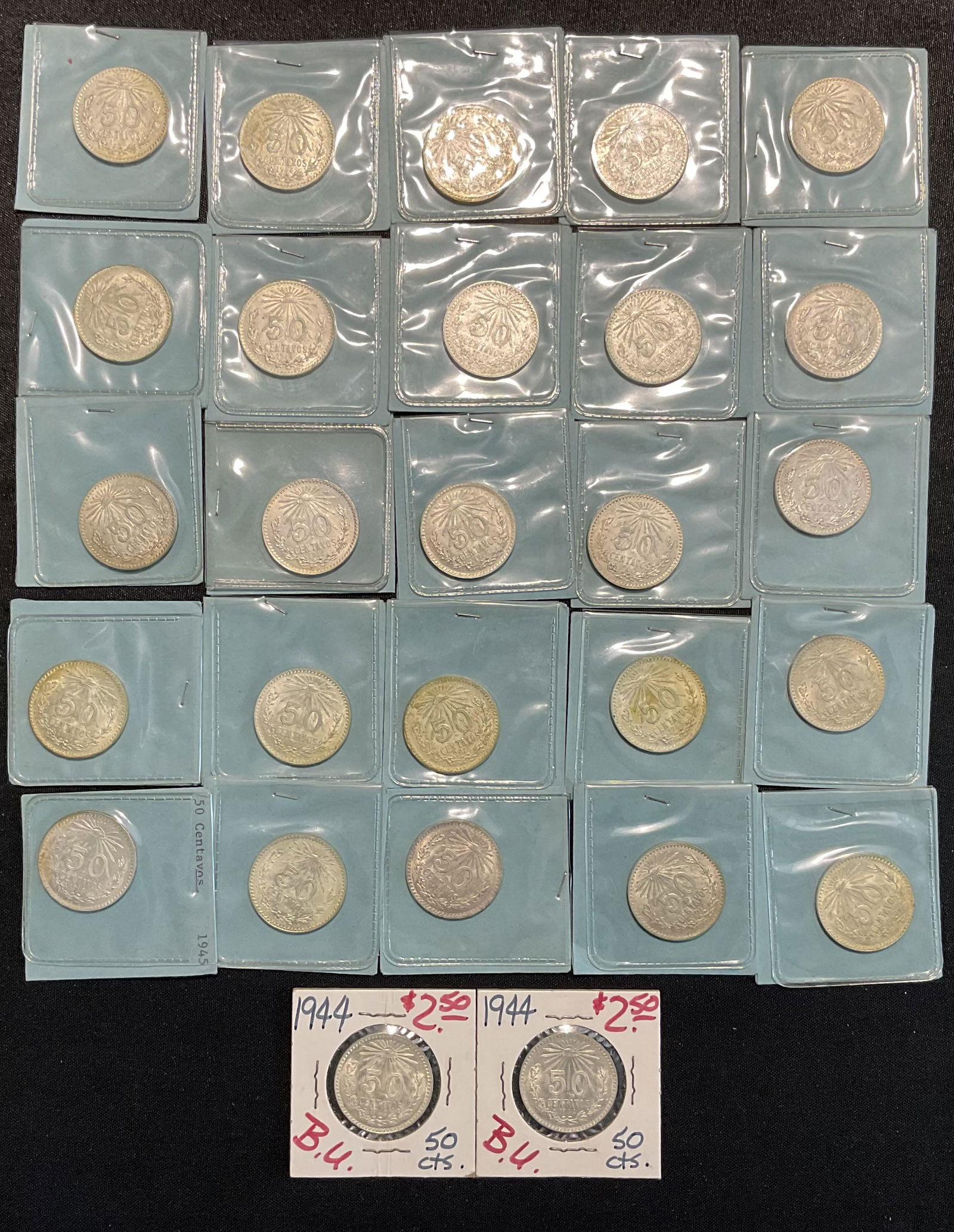 Group of 27 Mexico 50 Centavos Silver Coins (1 of 4)