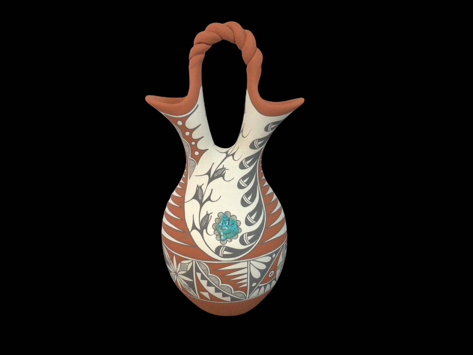 Mary Small Wedding Vase With Turquoise Jemez Pueblo Pottery Auction