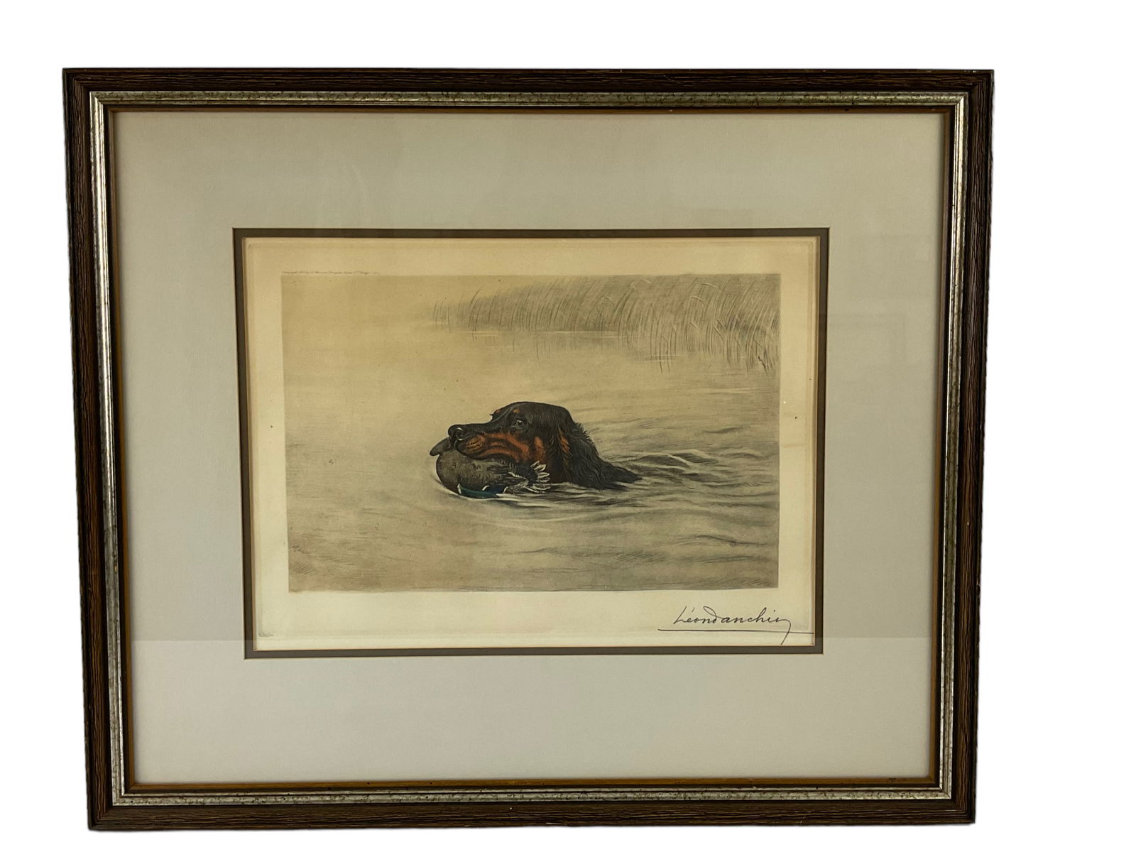 Leon Danchin (French, 1887-1938) Engraving of Gordon Setter 1932 Signed (1 of 9)