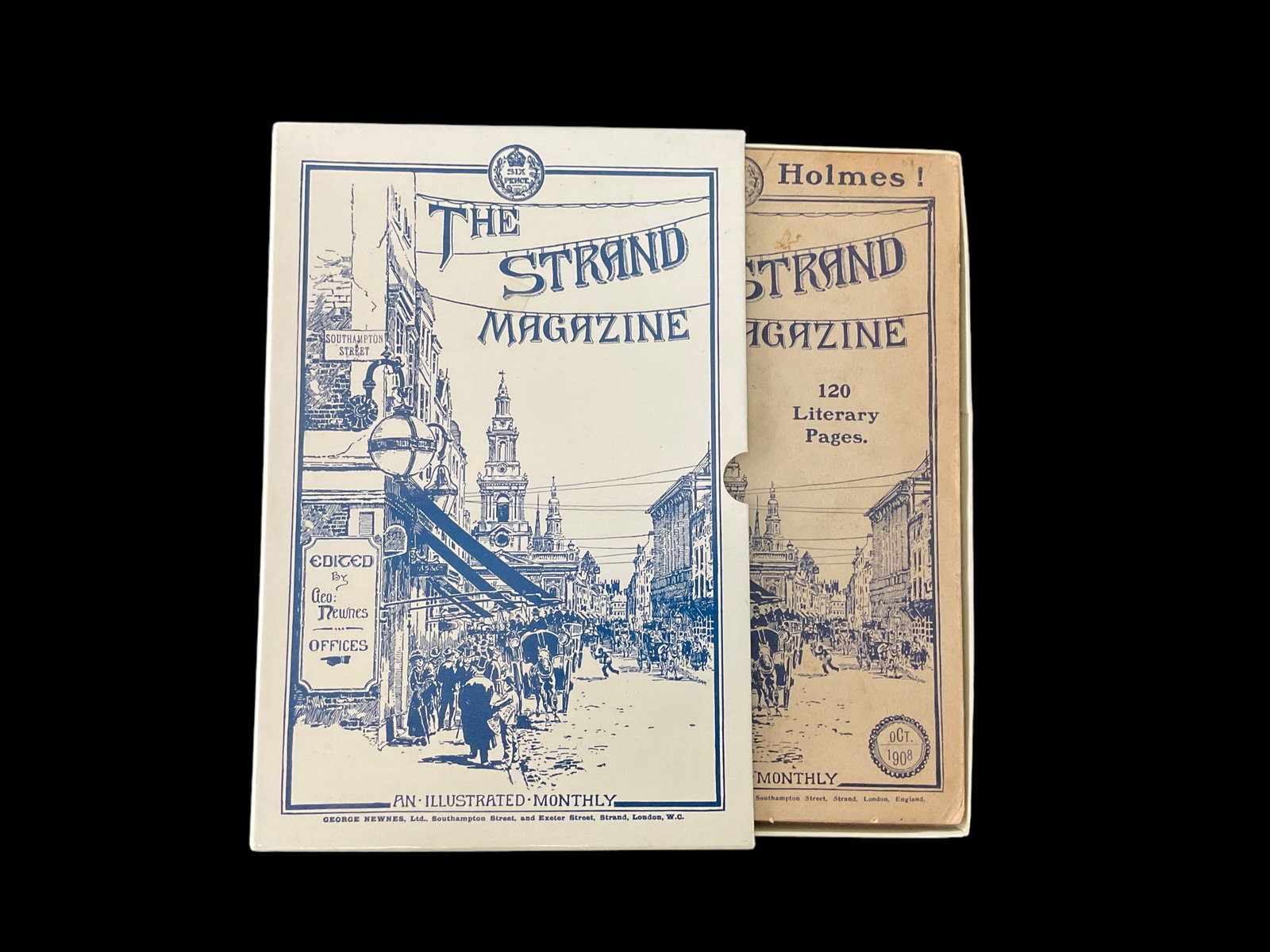 Strand Magazine Illustrated Monthly October 1908 Sherlock Holmes: Strand Magazine Illustrated Monthly October 1908 Sherlock Holmes, in decorative The Strand Magazine Slipcase, The Adventure of Wisteria Lodge, Part II The Tiger of San Pedro, Condition, shows signs of