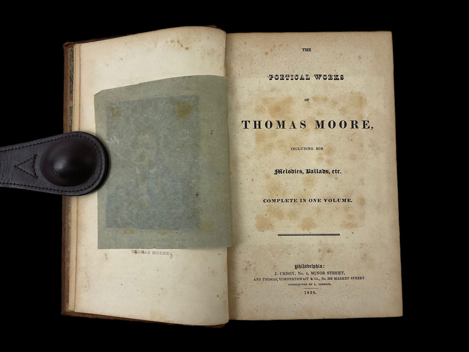 The Poetical Work of Thomas Moore Complete in One Volume 1839 (1 of 10)