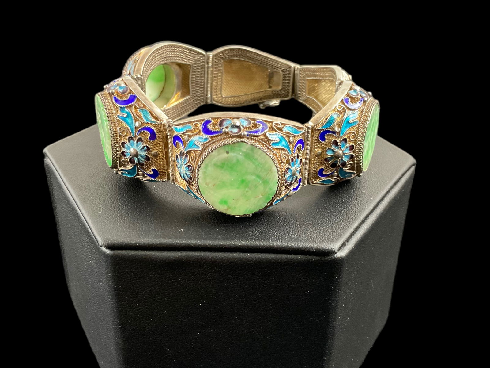 Asian Jade and Enamel Bracelet (1 of 7)