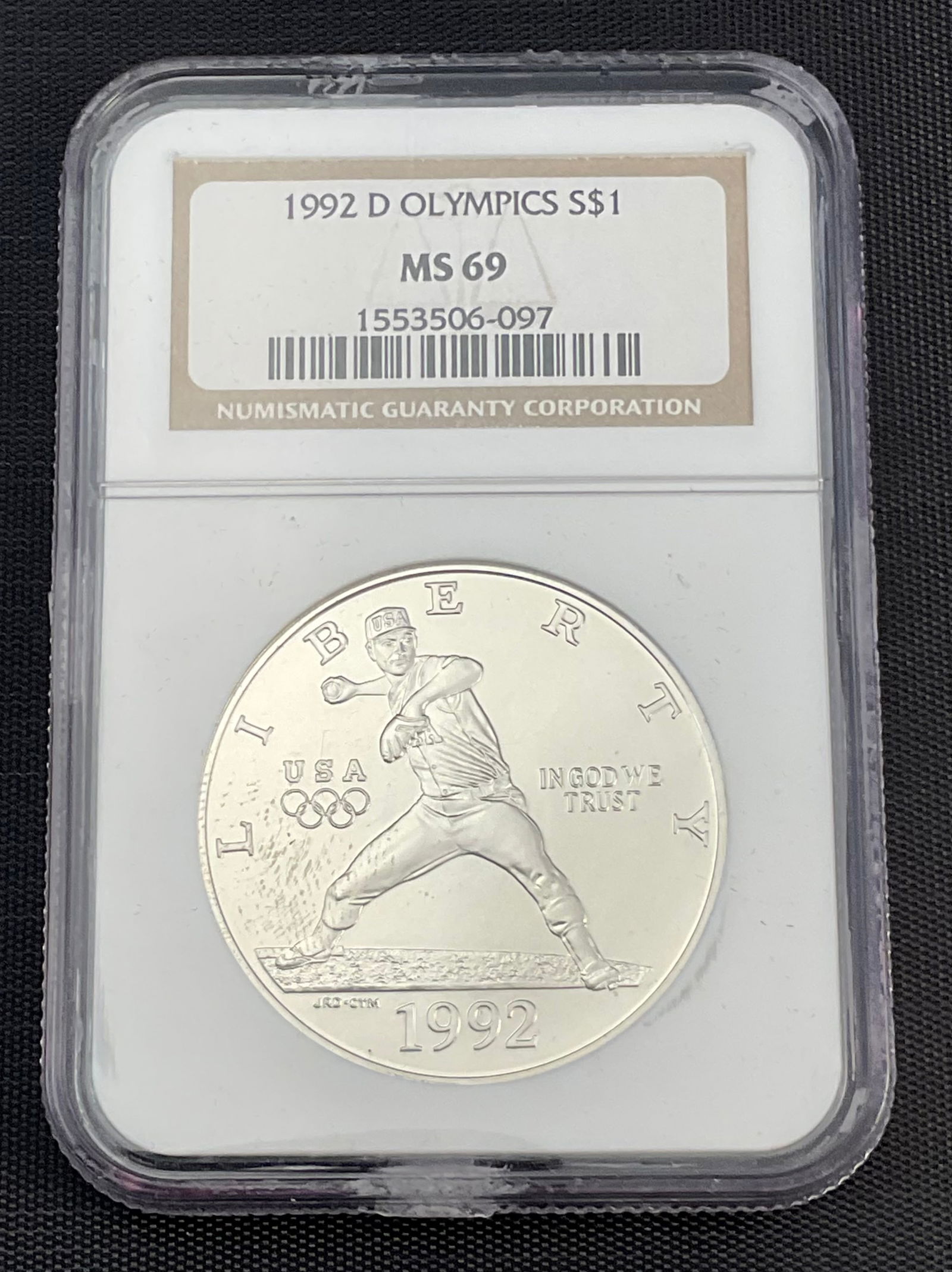 1992 D Olympics Baseball Commemorative MS 69 Silver Coin NGC (1 of 6)