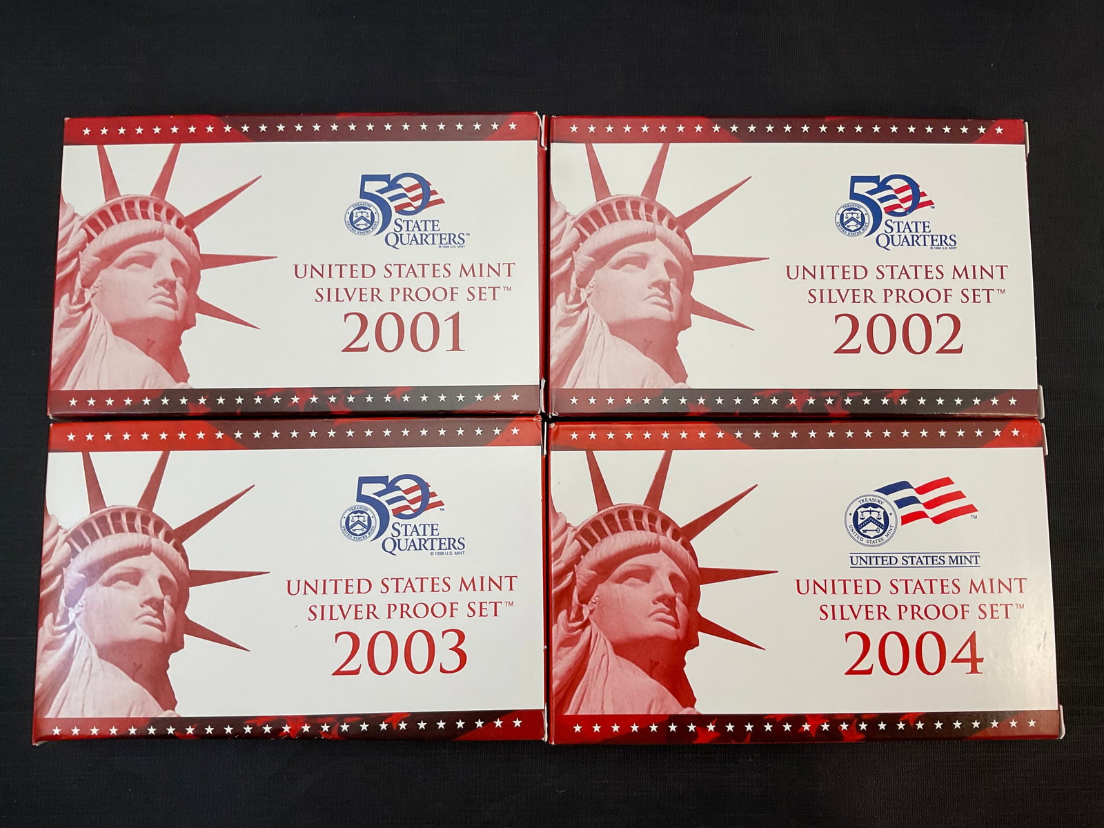 Group of 4 U.S. Mint Silver Proof Sets, 2001 - 2004 (1 of 9)