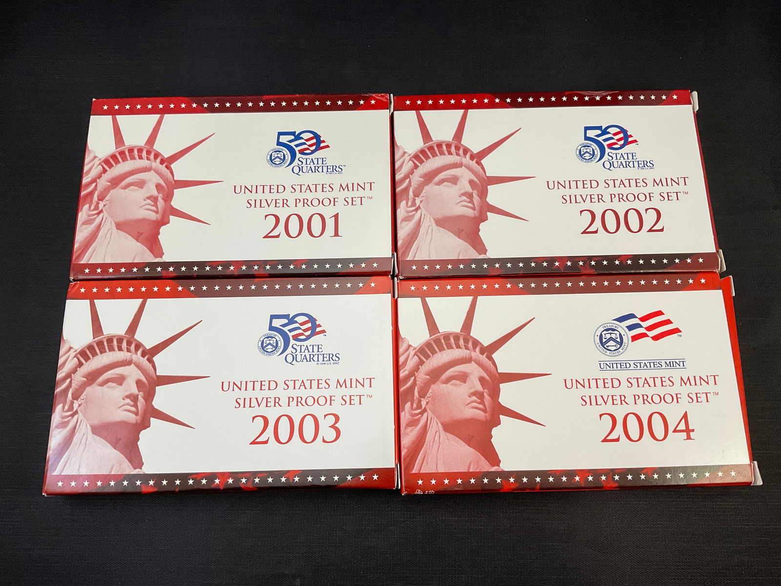 Group of 4 U.S. Mint Silver Proof Sets, 2001 - 2004 (1 of 9)