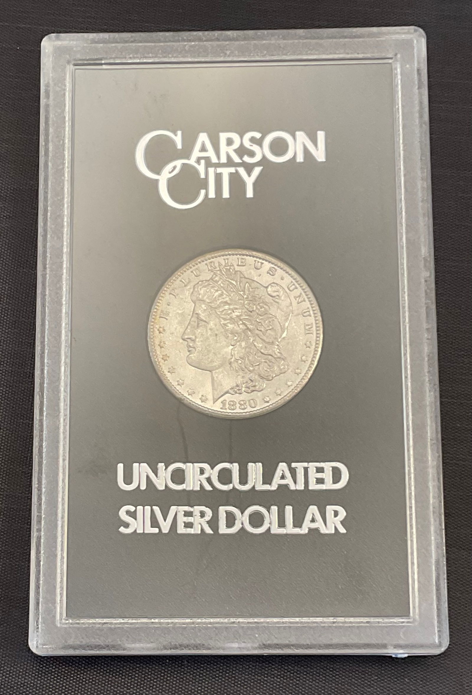 1880 CC Uncirculated Morgan Silver Dollar in Display Case with original box and COA (1 of 11)