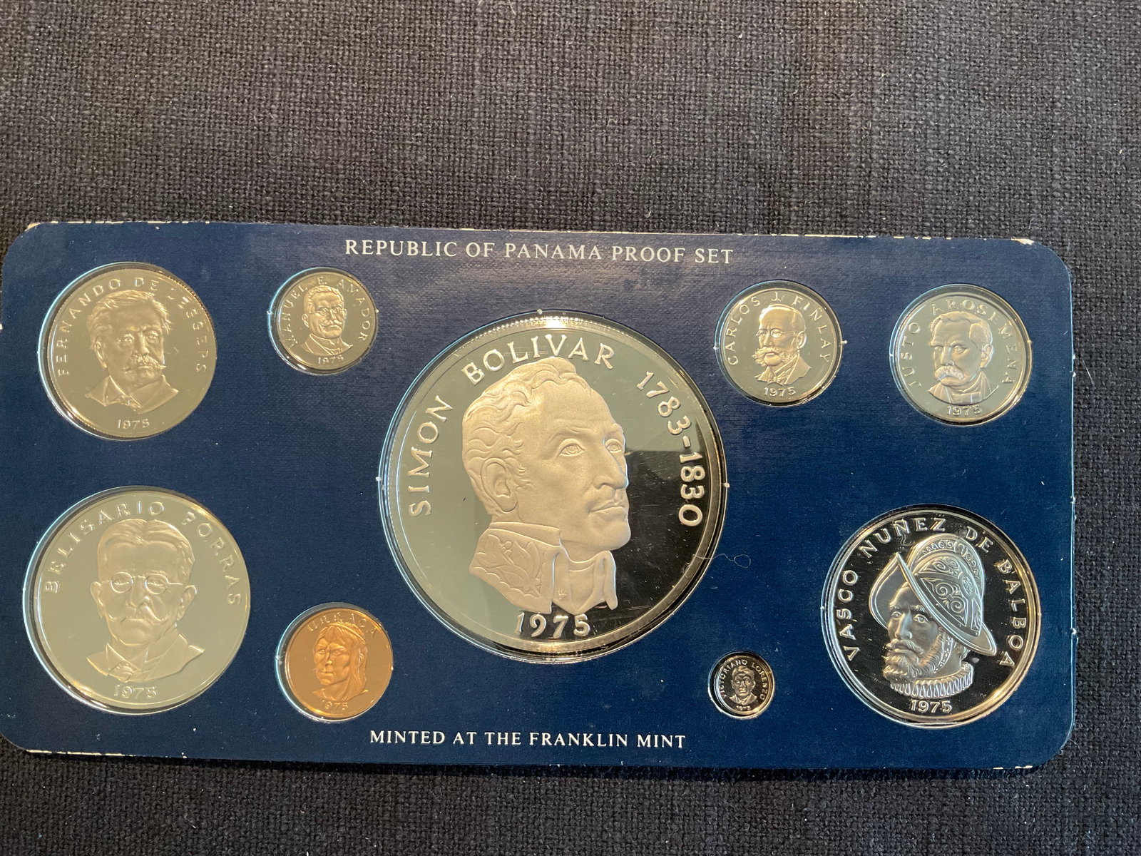 Republic of Panama 1975 9-coin Proof Set with COA (1 of 10)