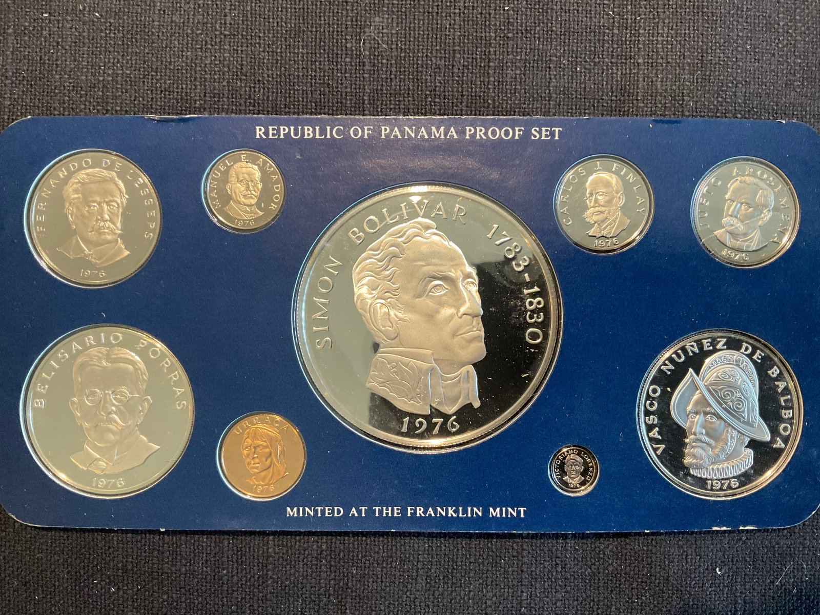 Republic of Panama 1976 9-coin Proof Set with COA (1 of 6)