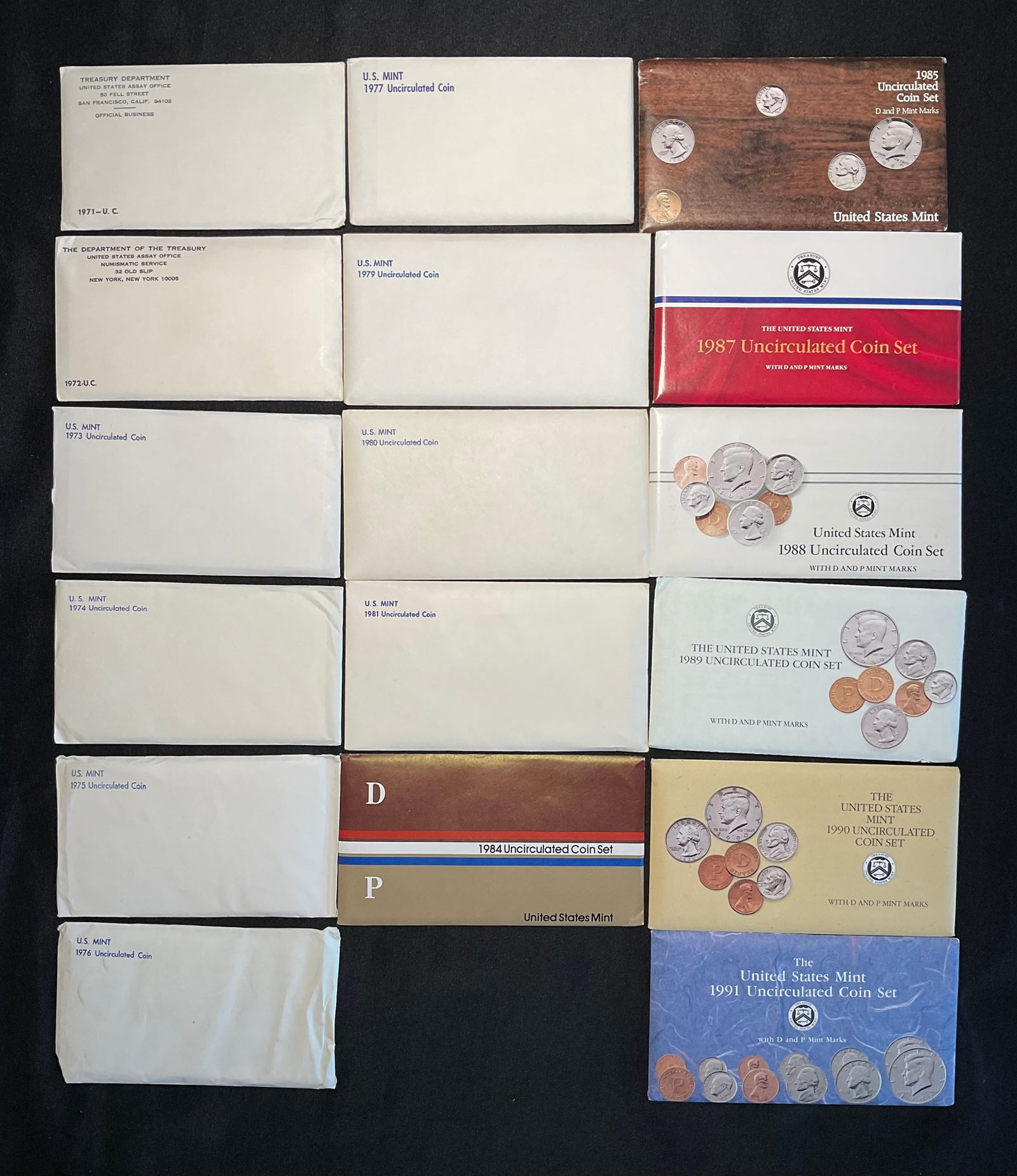 Group of 17 Sets of US Mint Uncirculated Coins (1 of 6)