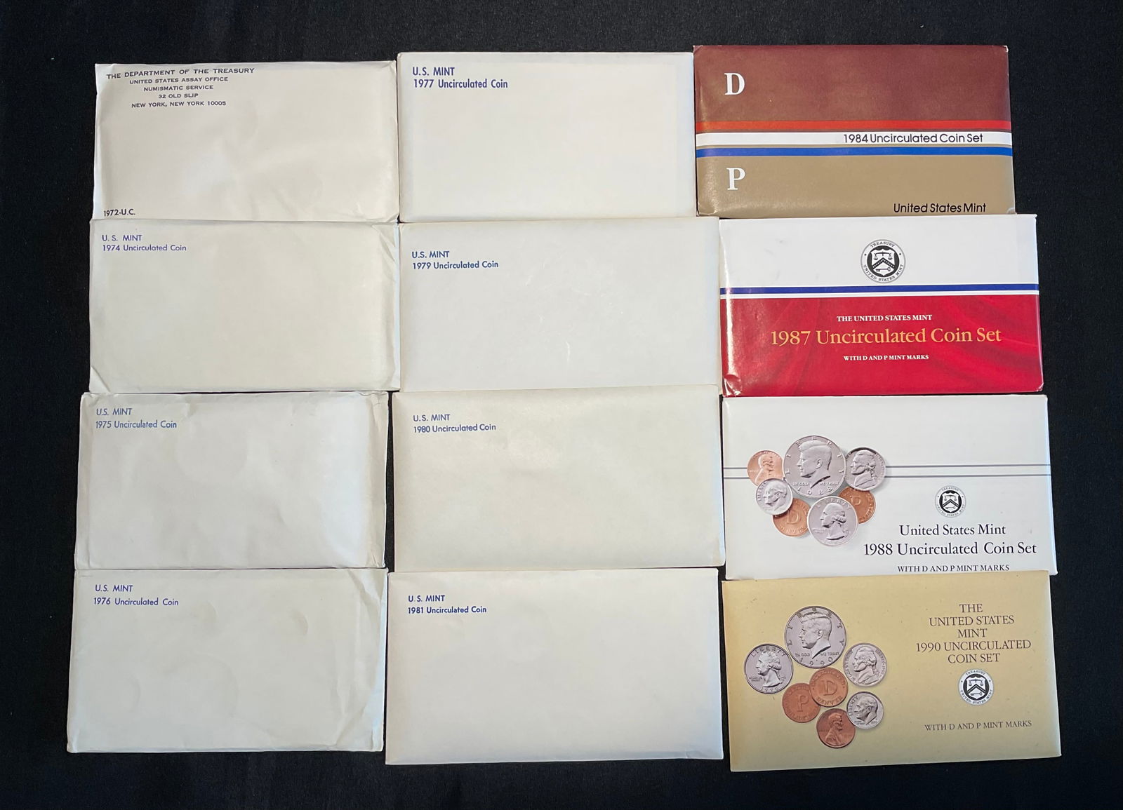 Group of 12 Sets of US Mint Uncirculated Coins (1 of 4)