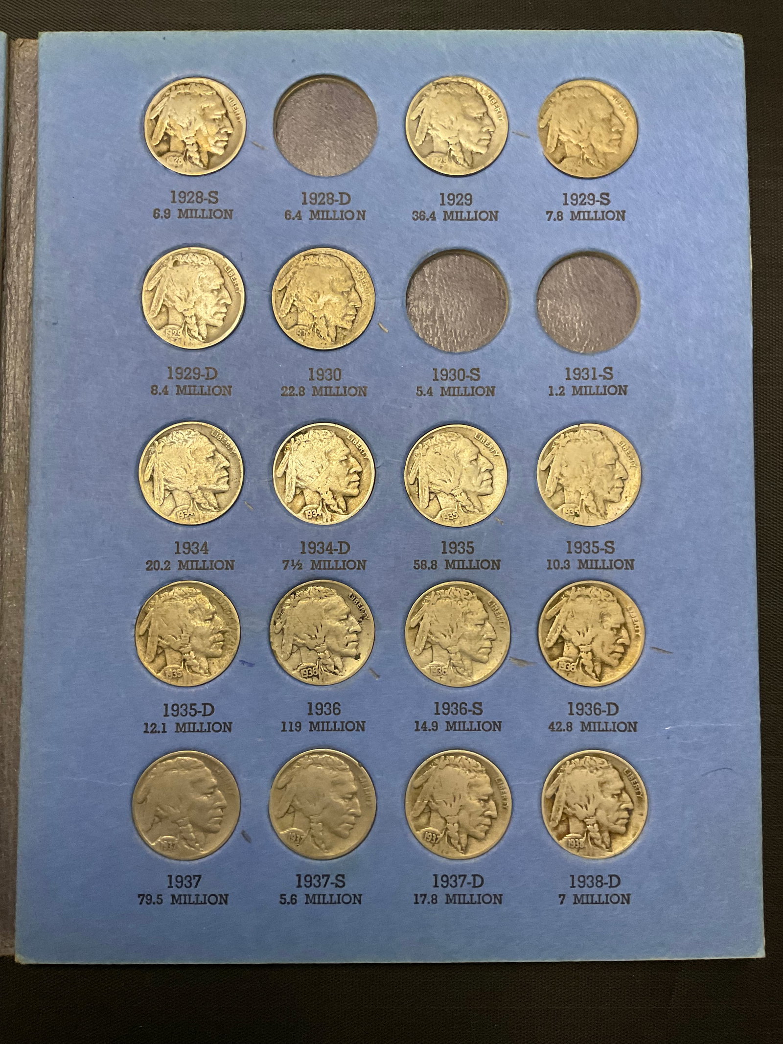 Group of 33 Buffalo Nickels in Coin Folder (1 of 5)