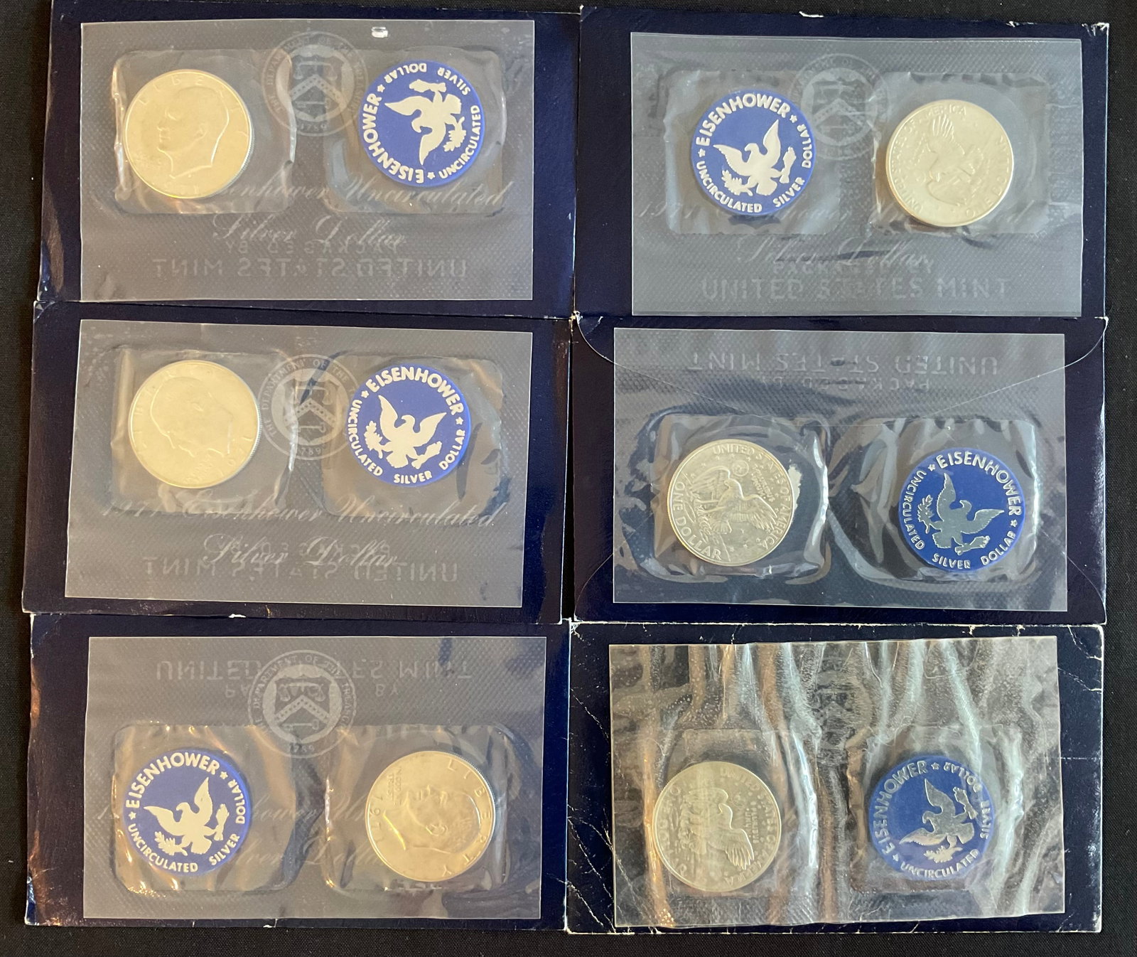 Group of 20 Eisenhower Uncirculated Silver Dollar, 1971-1974 (1 of 7)