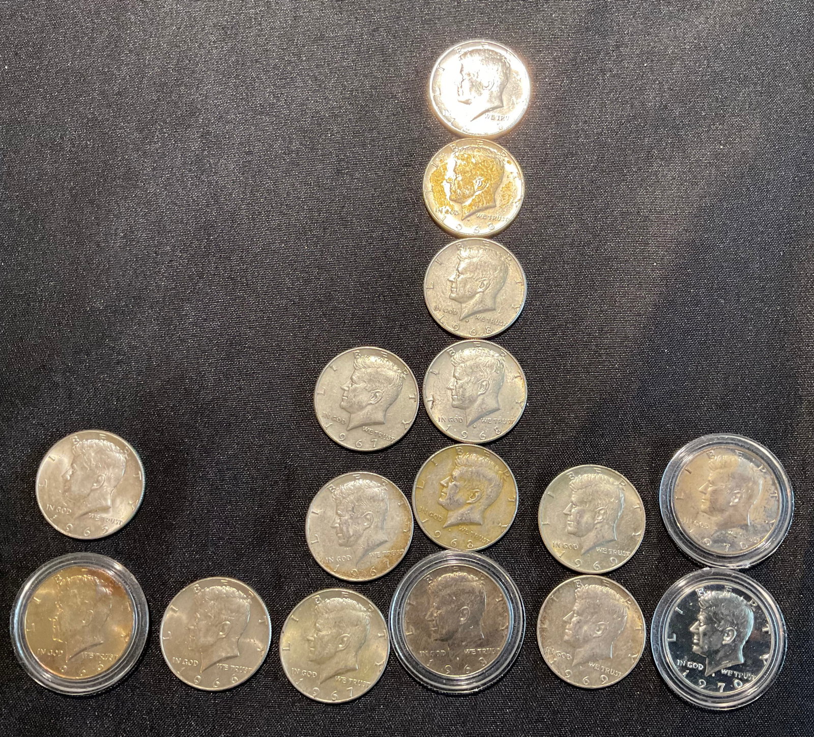 Lot of 16 Kennedy Silver Clad Half Dollars, (1 of 8)