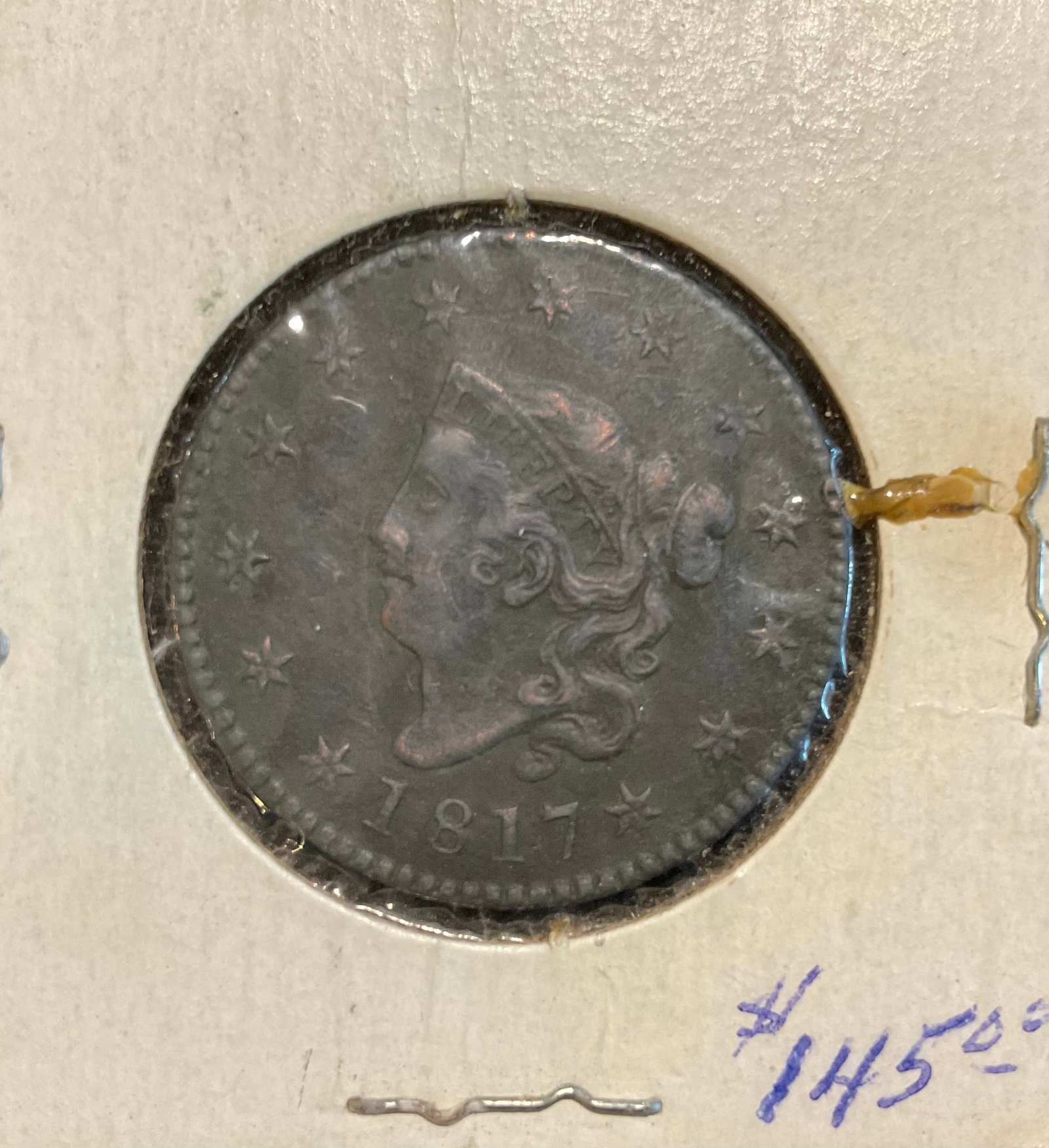 1817 US Large One Cent Liberty Head Coin (1 of 2)