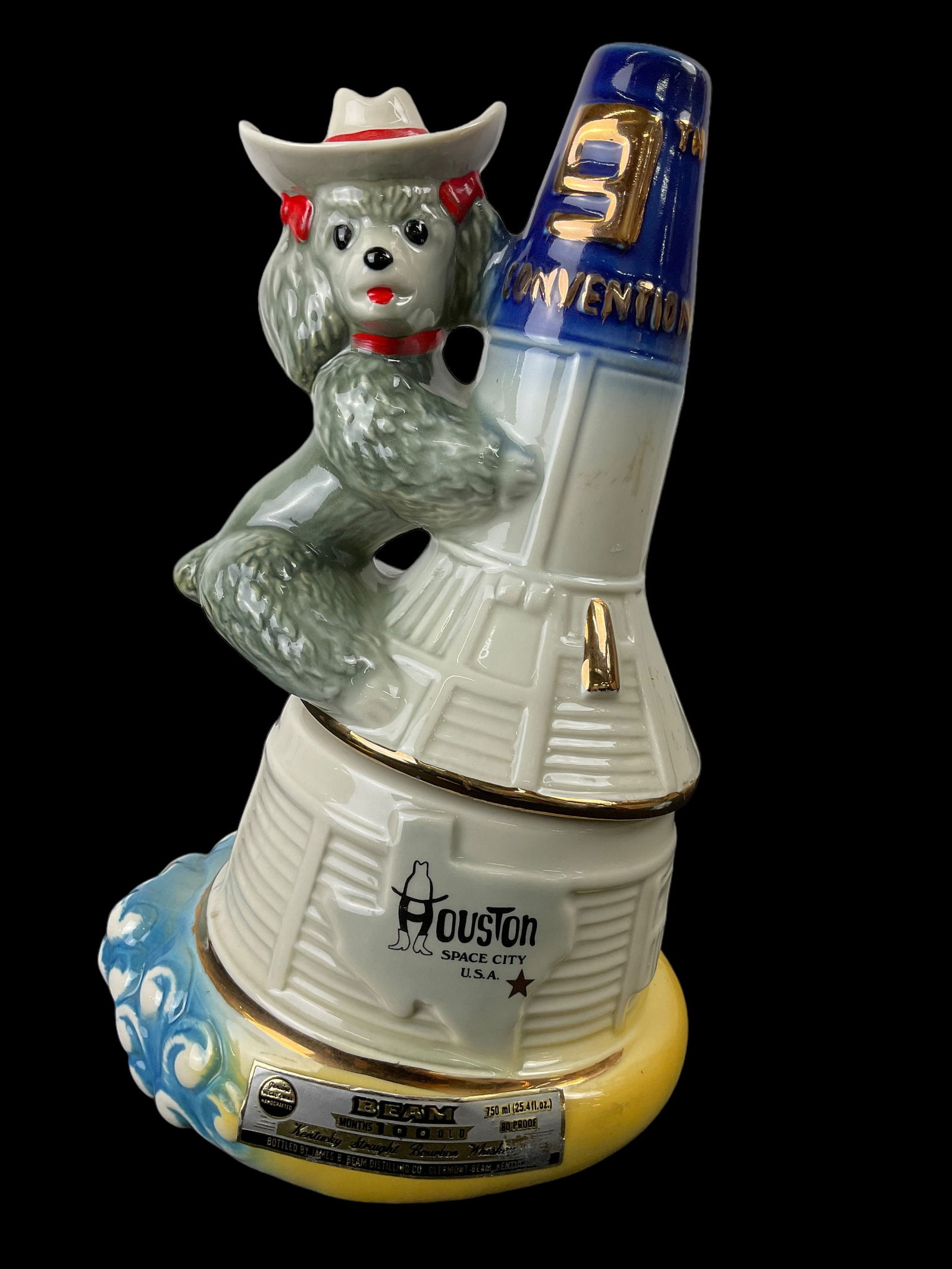 Jim Beam Decanter Collectors Poodle on Space Capsule 9th Convention Bottle (1 of 10)