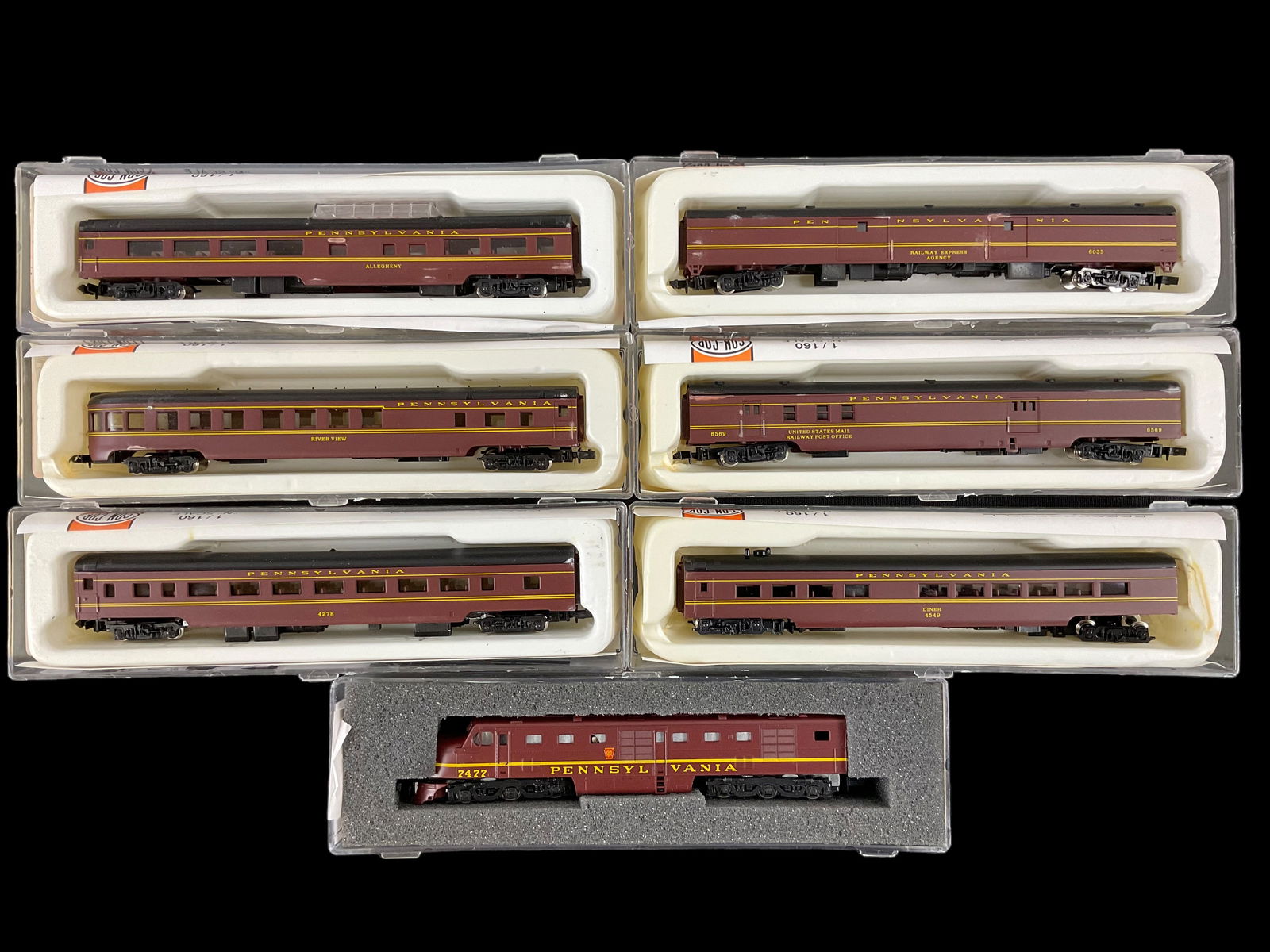 Group of 7 N Scale Con-Cor Pennsylvania Trains (1 of 4)