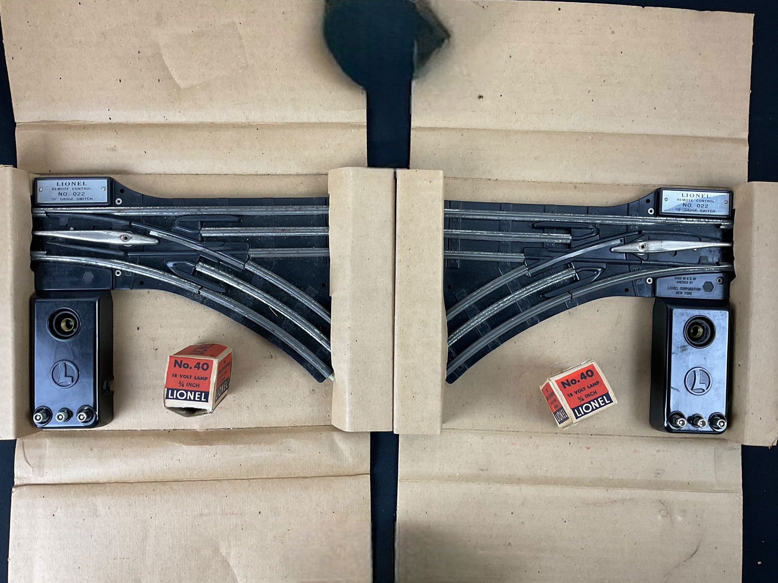 Lionel Remote Control O Gauge Switch Left-Hand Right-Hand with Lamp and Bulbs (1 of 5)