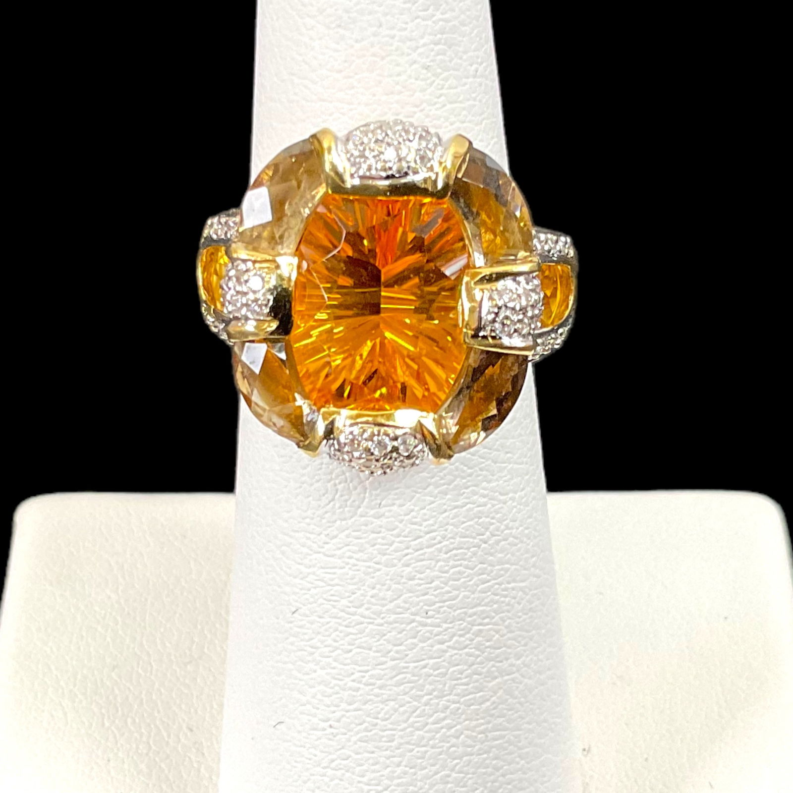 Bellarri “ Midnight Fantasy “ 18 kt Yellow Gold Citrine Smokey-Quartz Diamond Ring 7.18 CTW (1 of 8)