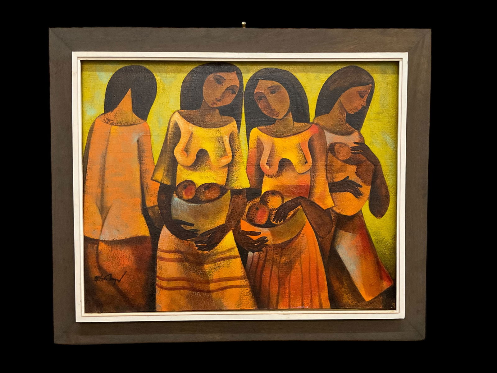 Roger San Miguel “Four Girls With Fruit" Oil On Canvas (1 of 11)