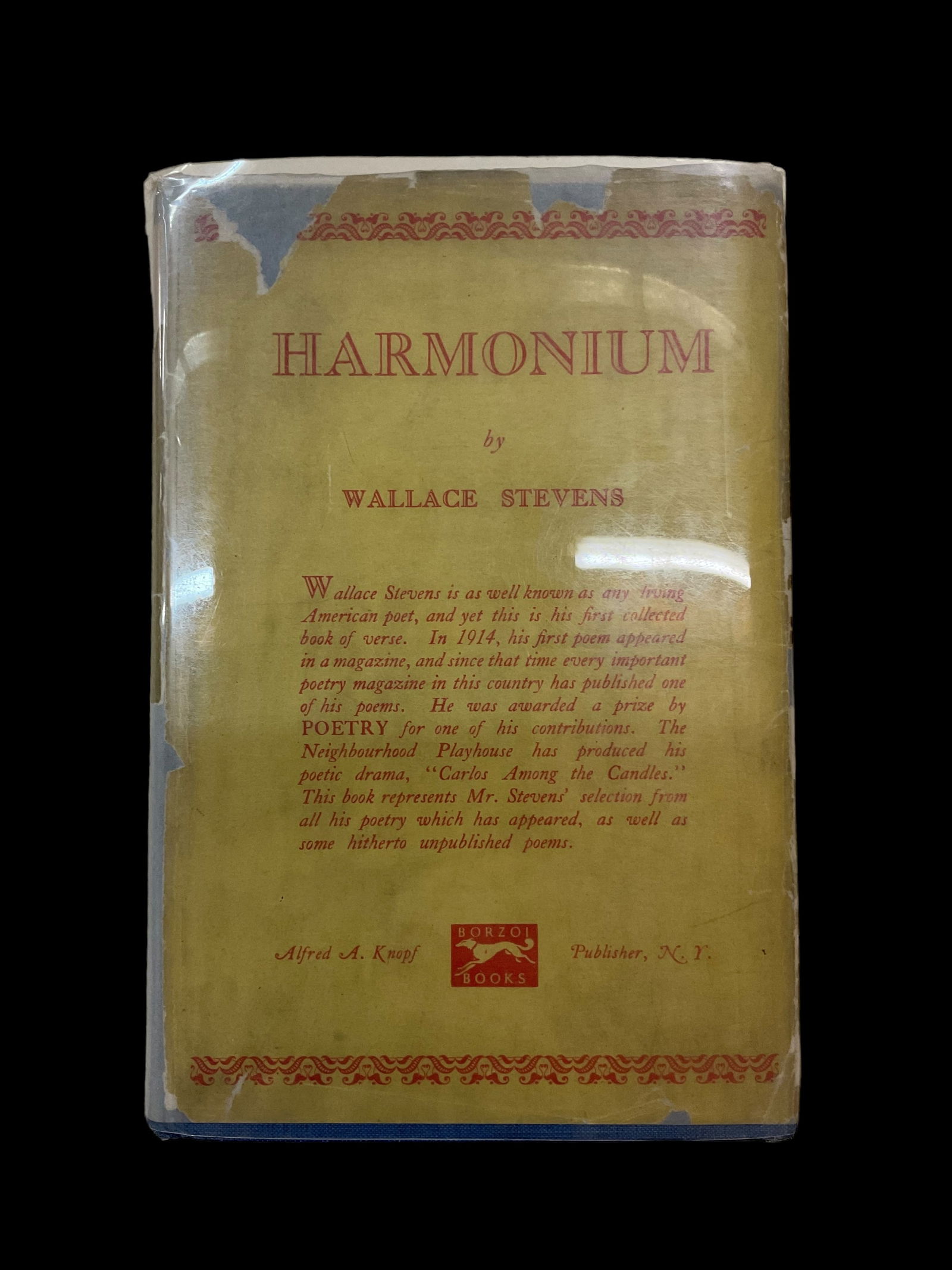 Harmonium by Wallace Stevens Knopf Publisher 1923 First Edition Third Binding with Dust Jacket (1 of 8)