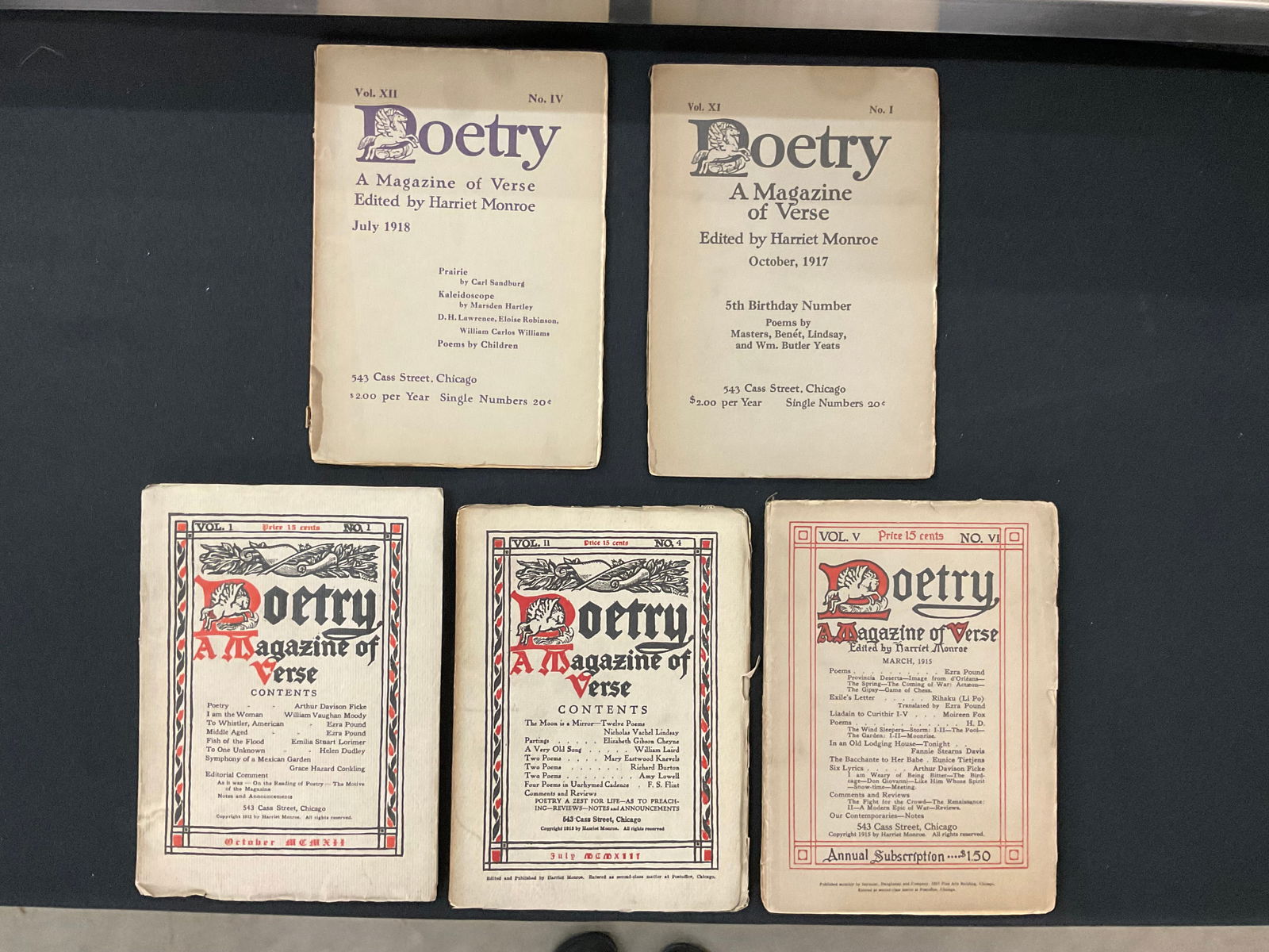 Collection of 5 Poetry, A Magazine of Verse 1912- 1918 (1 of 4)
