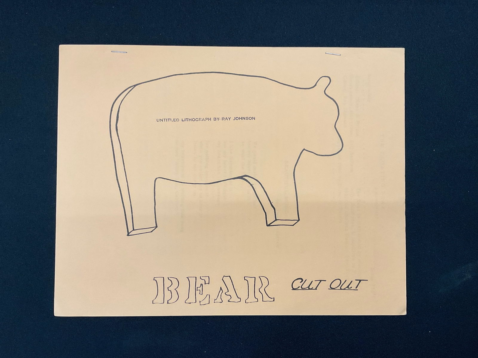 The Floating Bear Issue #36 1969: The Floating Bear Issue #36 1969 Untitled Lithograph By; Ray Johnson, Editor Diane Di Prima Condition bumped corners, see photographs