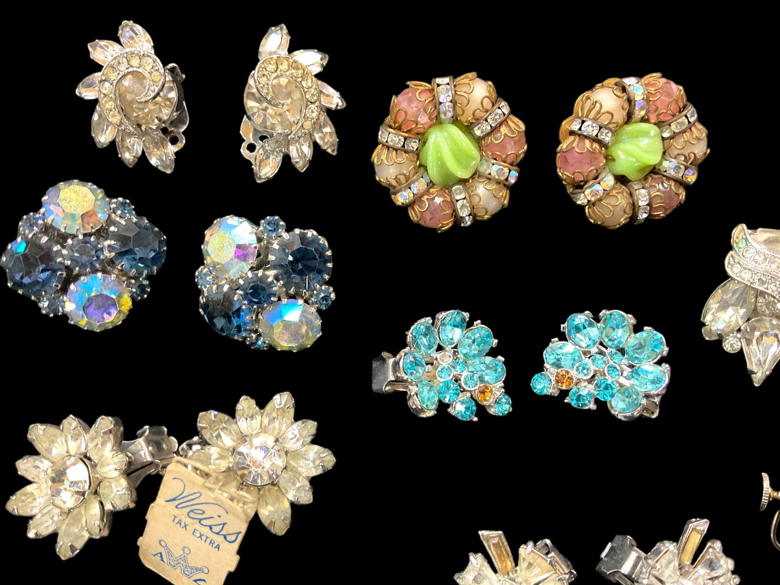Lot Signed Costume Jewelry Earrings Including Coro, Hobe, Hollycraft, Senberg.: Lot Signed Costume Jewelry Clip-on Earrings Including Coro, Hobe, Hollycraft, Senberg. Condition: Good, See Photographs.
