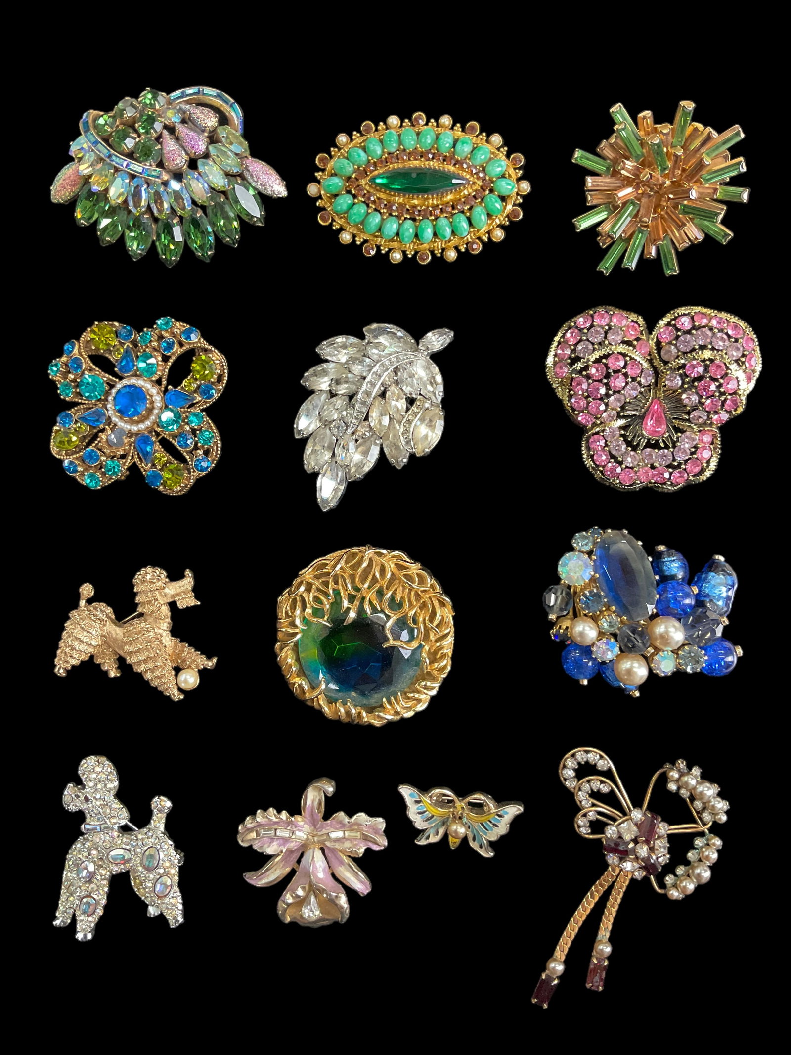 Large Collection of Vintage Costume Brooches Schofield, Pell, Boucher, Austria, Weiss,Florenza, Art, (1 of 20)