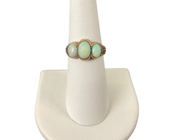 Victorian Style 14K Yellow Gold and Opal Ring