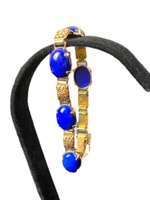 14K Yellow Gold and Lapis Bracelet