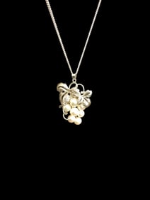 Sterling Silver Mikimoto Pendant Necklace