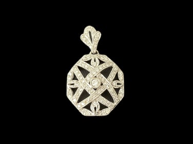 18K White Gold and Diamond Pendant
