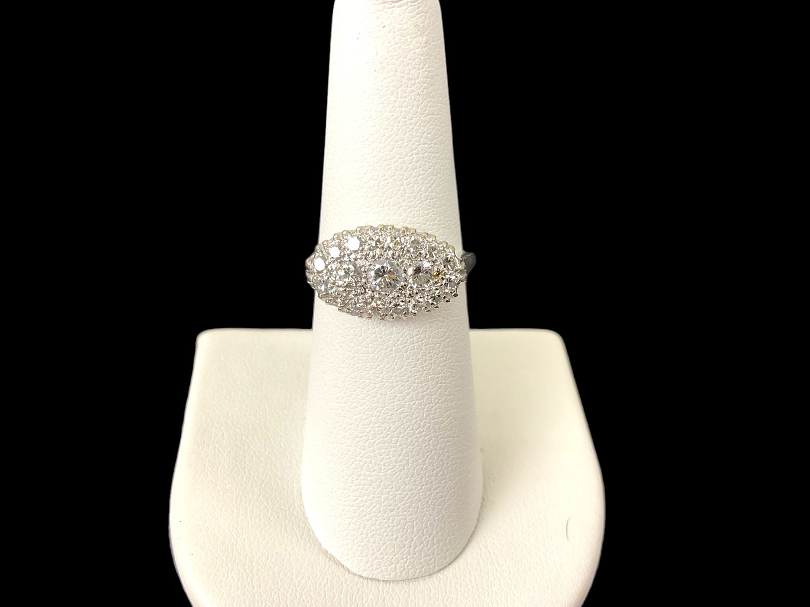 14K White Gold Diamond Cluster Ring (1 of 5)