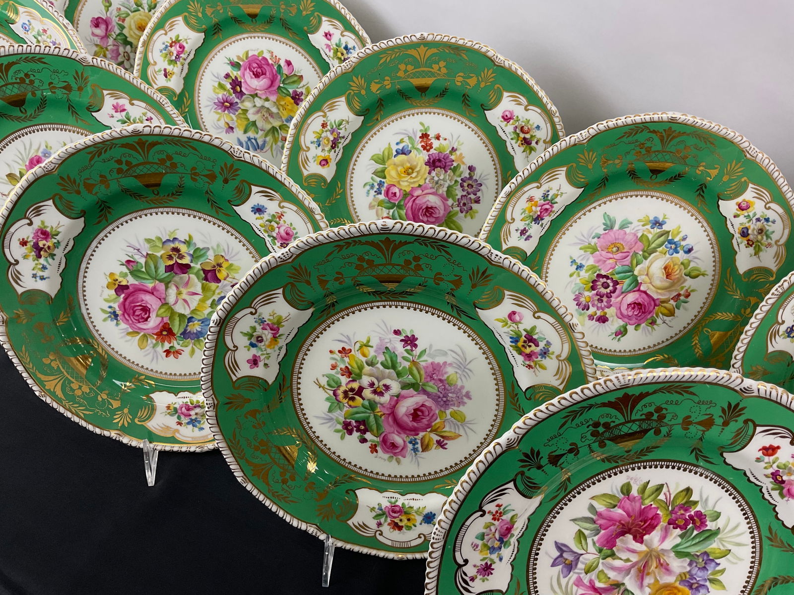 Set 12 Antique Cauldron China, England, Dinner Plates (1 of 11)