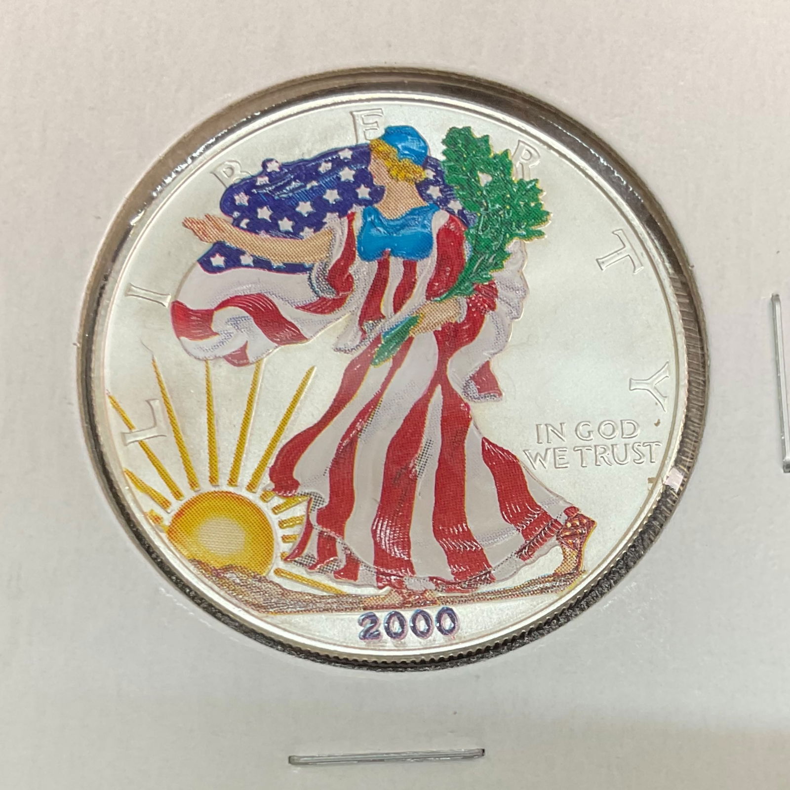 2000 American Silver Eagle $1 Coin .999 Fine Silver in Full Color (1 of 2)