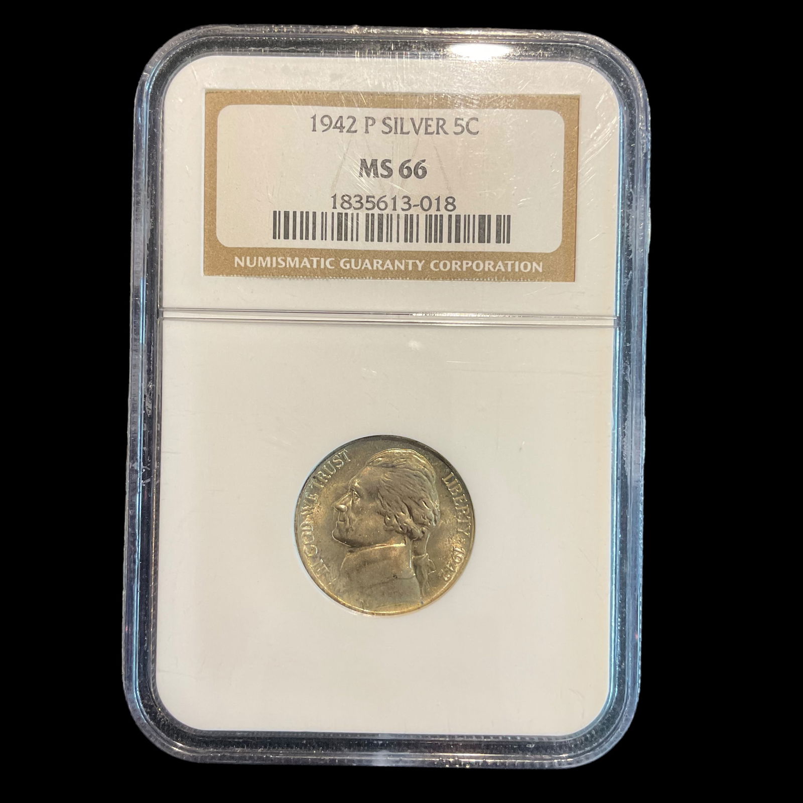 1942 P Jefferson Nickel Wartime Silver Alloy NGC MS66 (1 of 5)