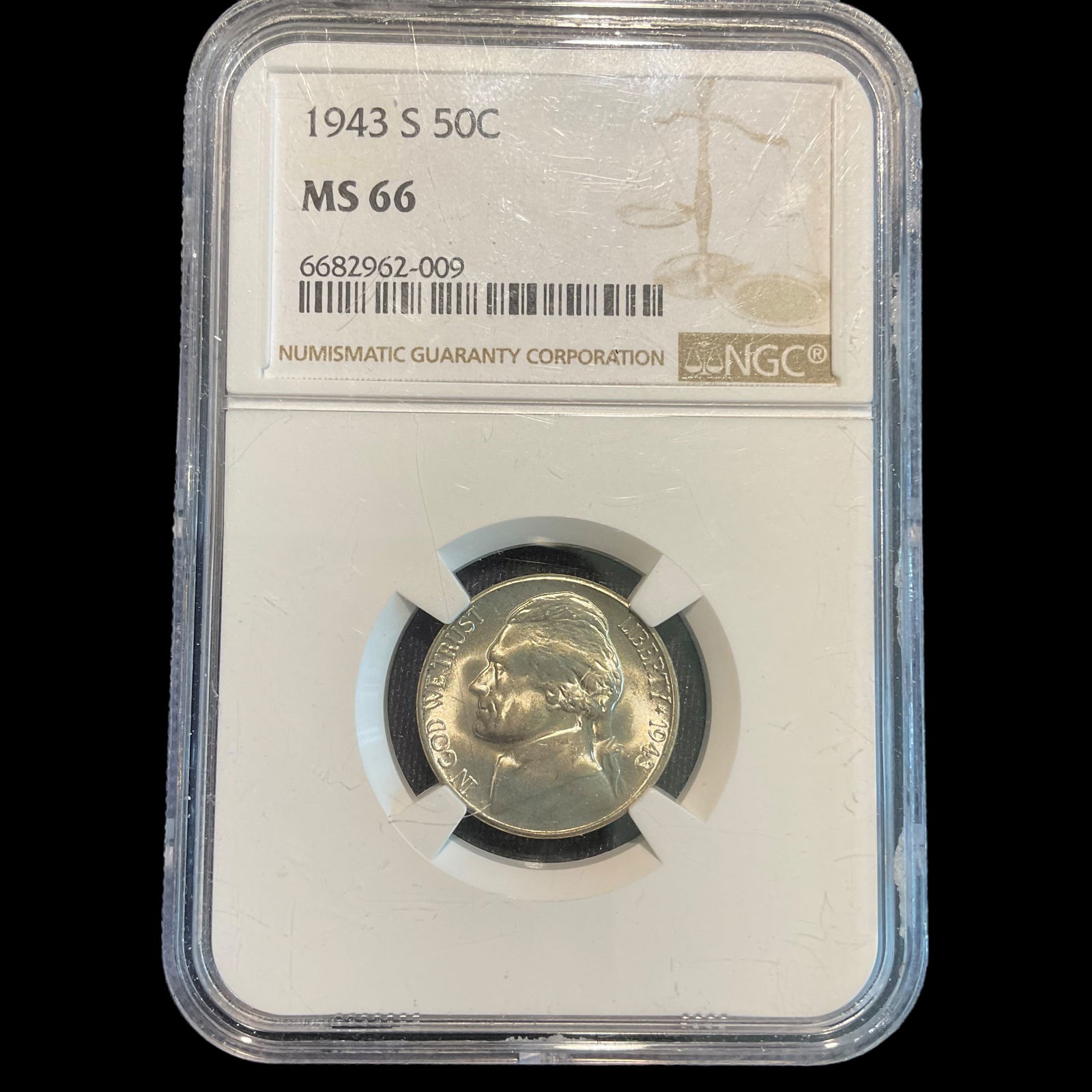 1943 S Silver Jefferson Nickel Wartime Silver Alloy NGC MS66 (1 of 5)
