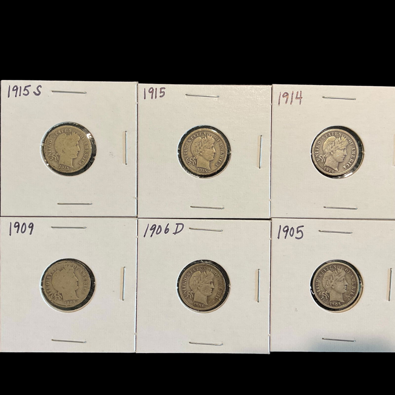 Group of 6 Barber Silver Dimes (1 of 16)