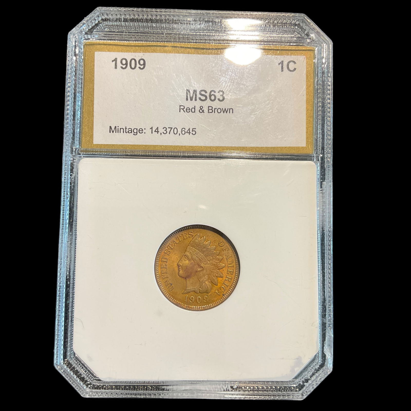 1909 Indian Head Penny MS63 Red & Brown (1 of 5)