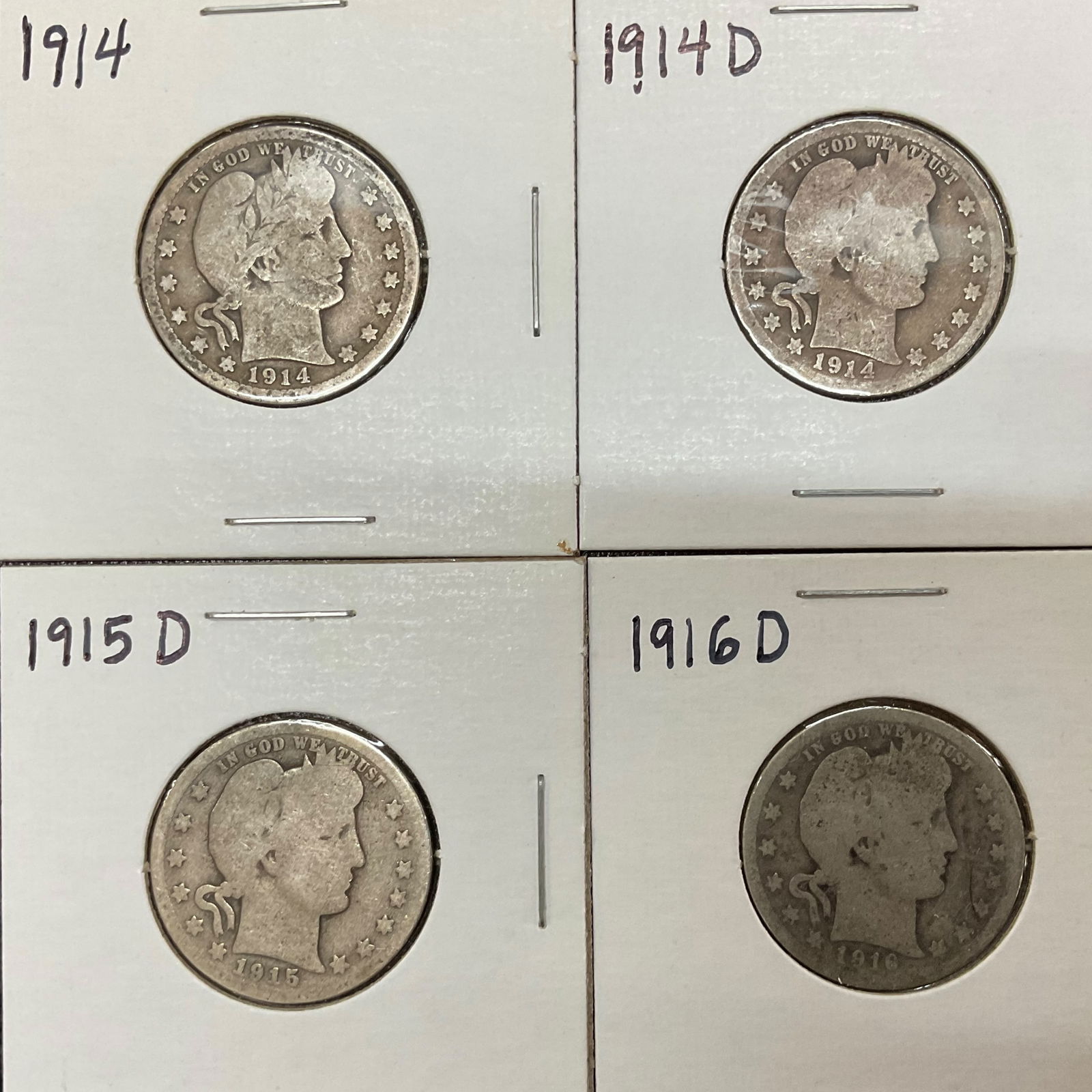 Group of 4 Barber Silver Quarters (1 of 2)