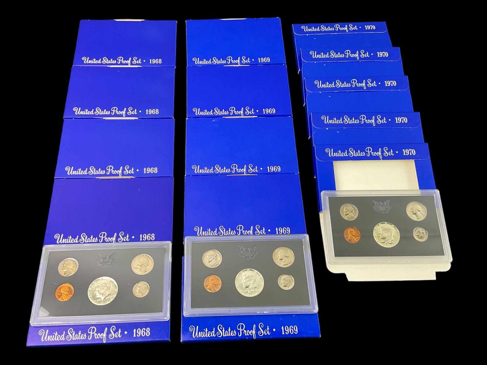 Group of 15 US Mint Proof Sets, 1968, 1969, 1970 (1 of 5)