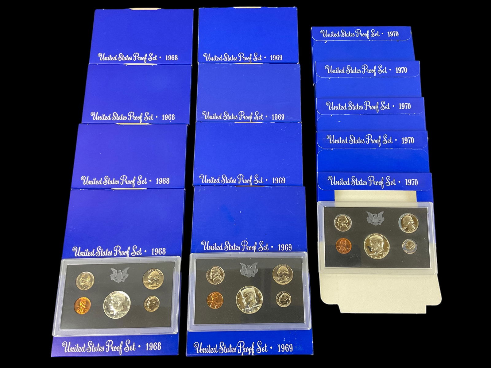 Group of 15 US Mint Proof Sets, 1968, 1969, 1970 (1 of 5)