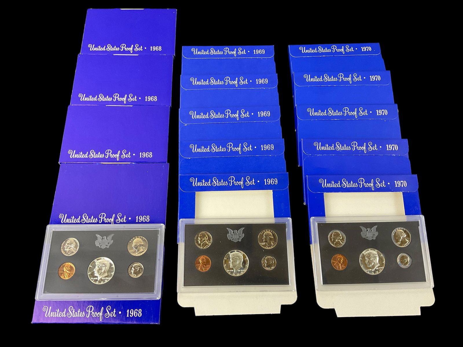 Group of 15 US Mint Proof Sets, 1968, 1969, 1970 (1 of 5)