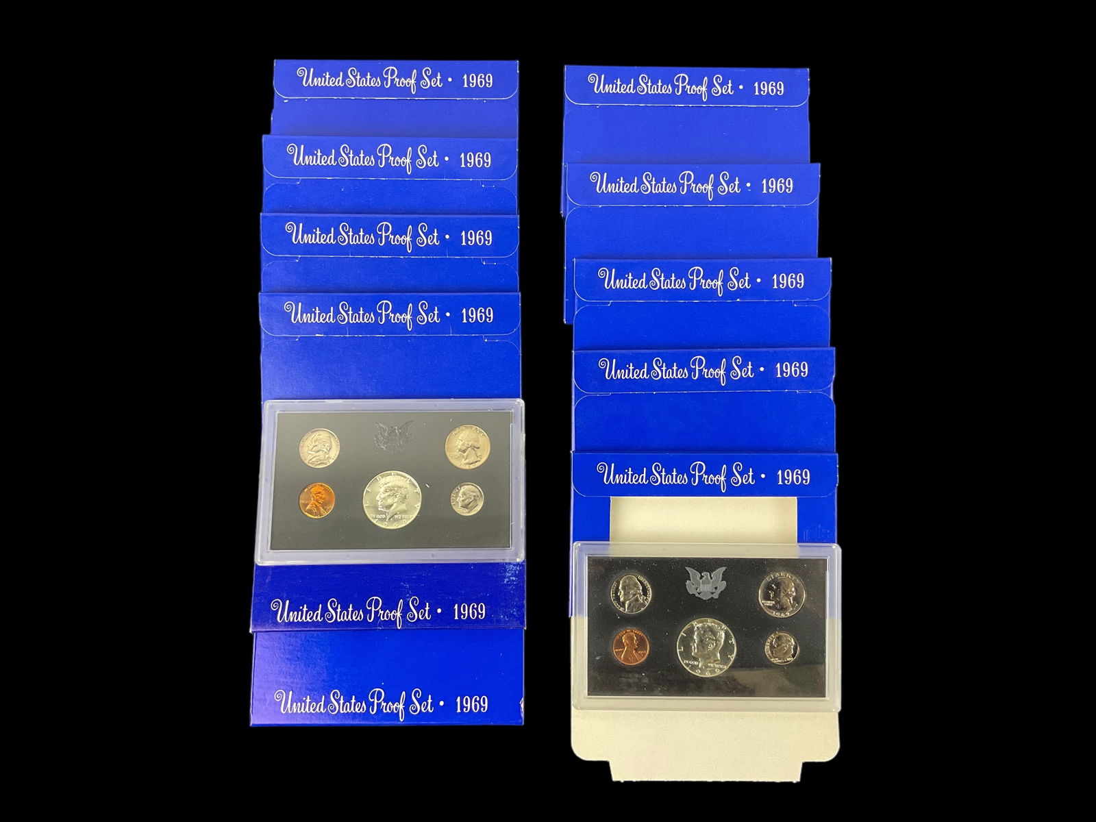 Group of 11 US Mint Proof Sets, 1969 (1 of 4)