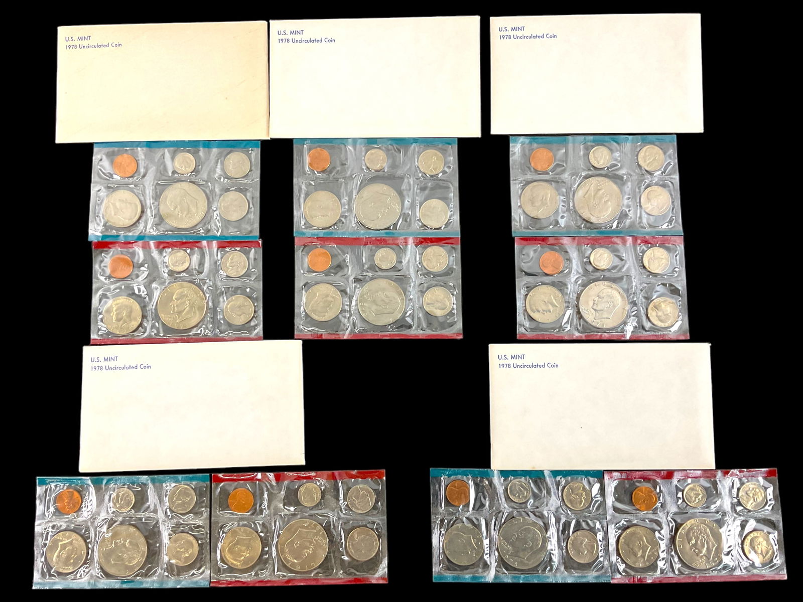 Group of 5 US Mint 1978 P and D Uncirculated Coin Sets (1 of 9)