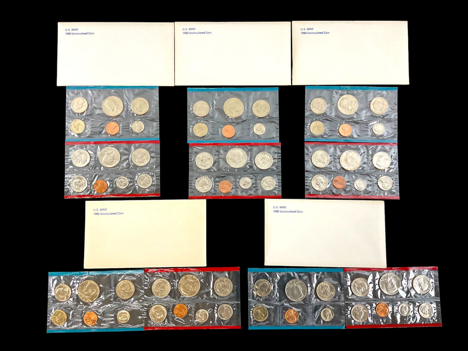Group of 5 US Mint 1980 P and D Uncirculated Coin Sets Susan B. Anthony (1 of 9)